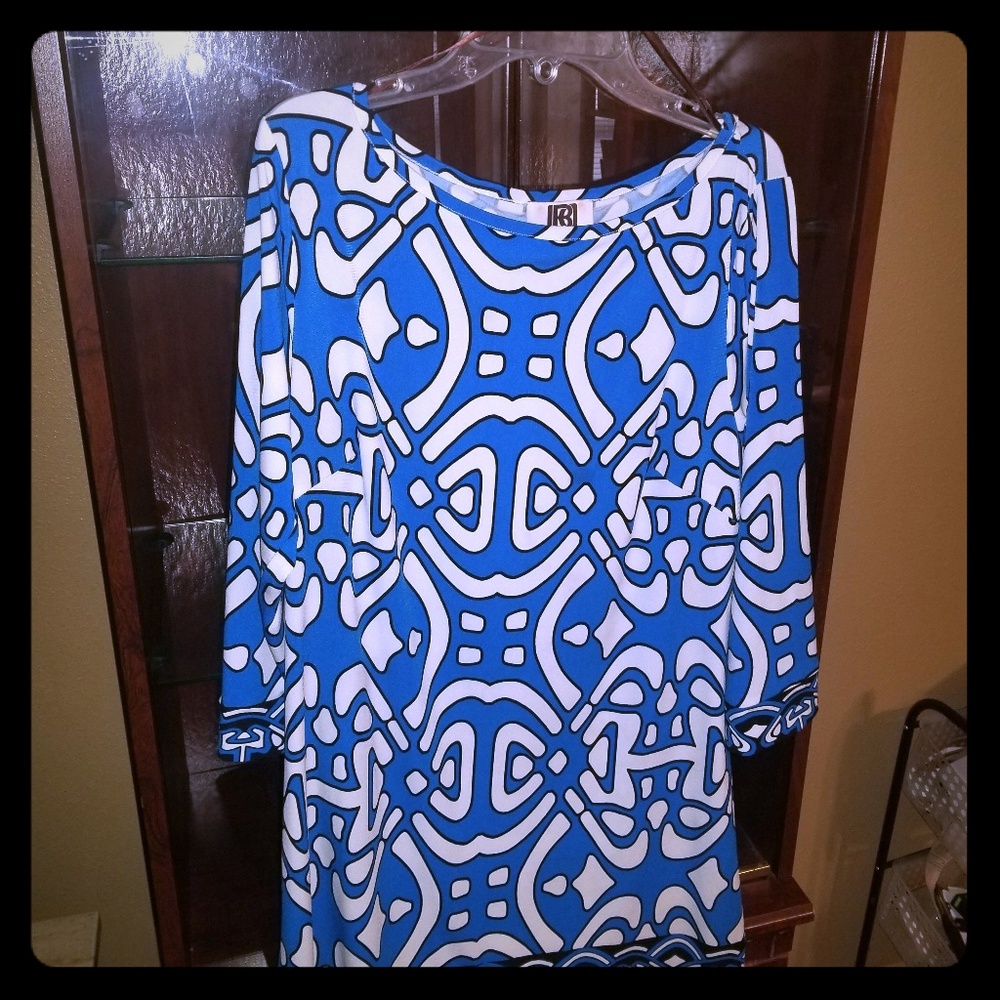 Royal Blue & Cream Dress